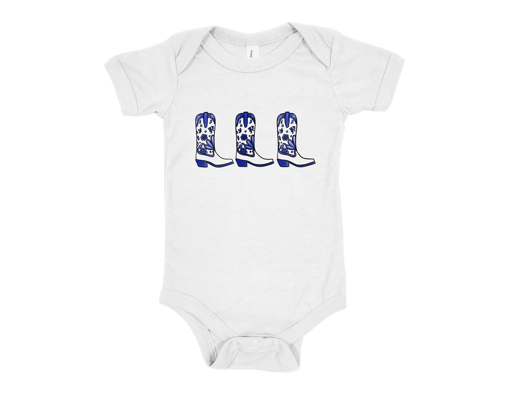 "These Boots" Onesie Purple