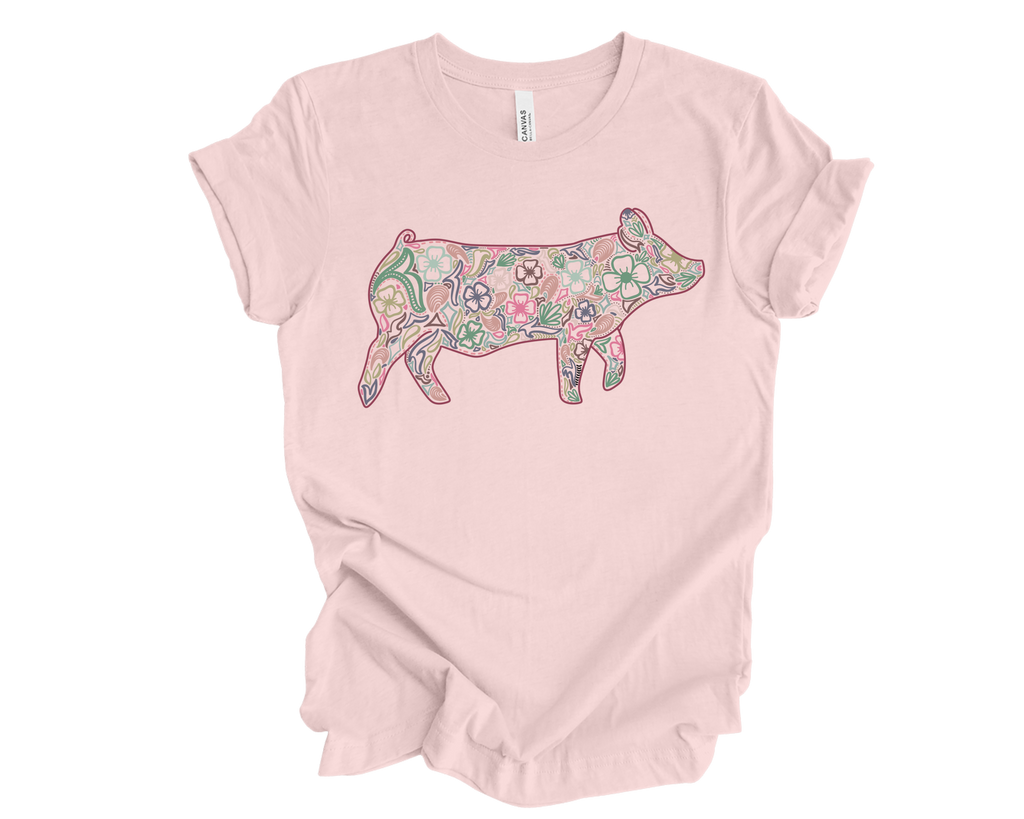 Floral Pig Pink