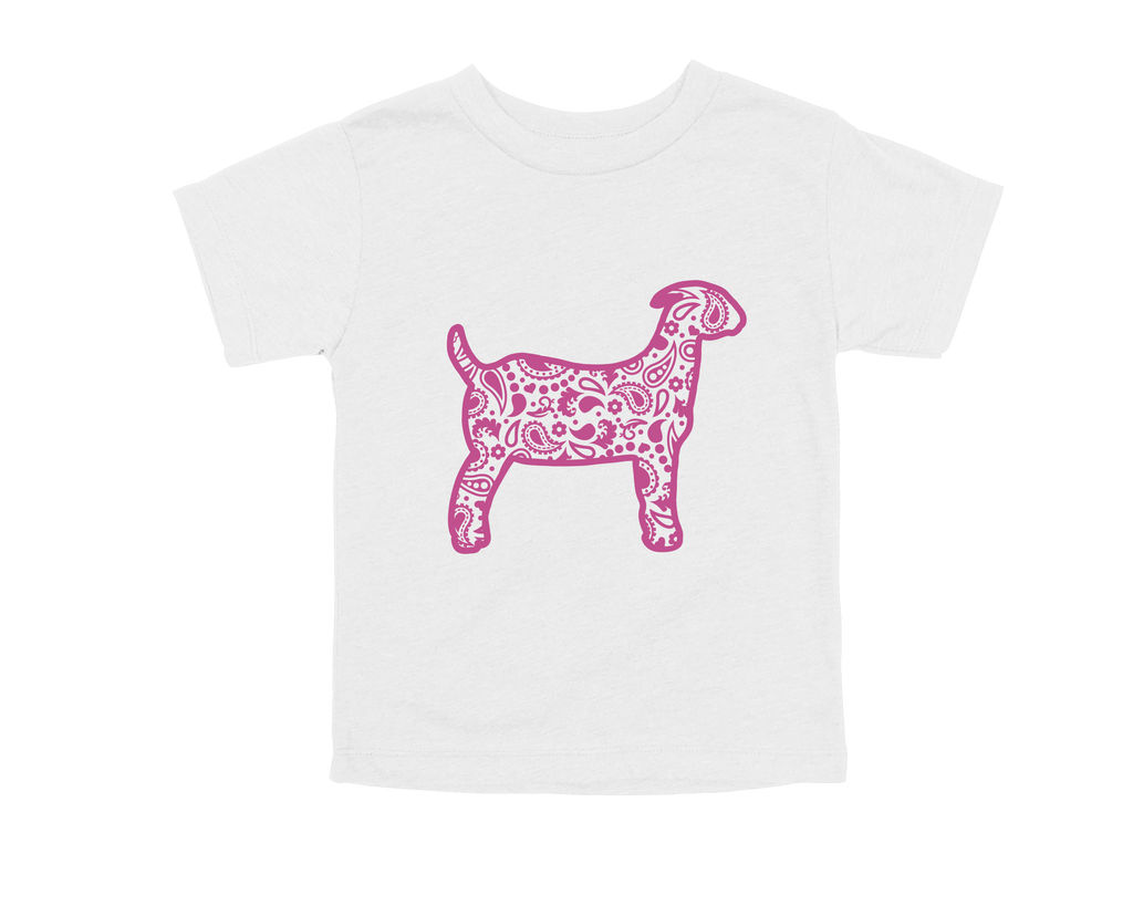 Bandana Goat Toddler T-Shirt Pink