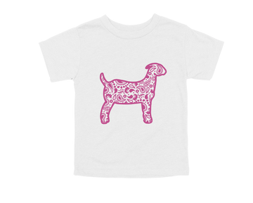 Bandana Goat Toddler T-Shirt Pink