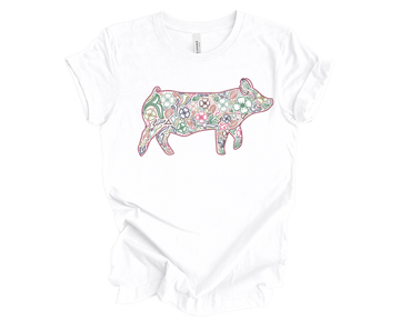 Floral Pig T-Shirt White