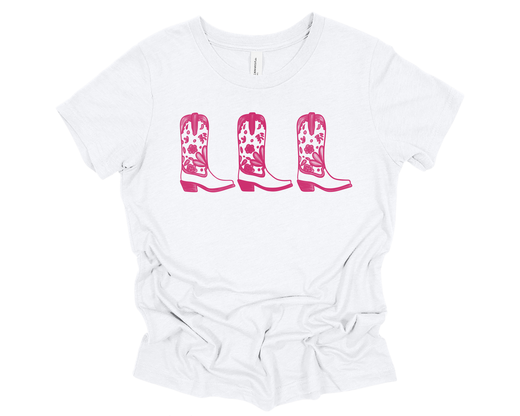 These Boots Youth T-Shirt Pink