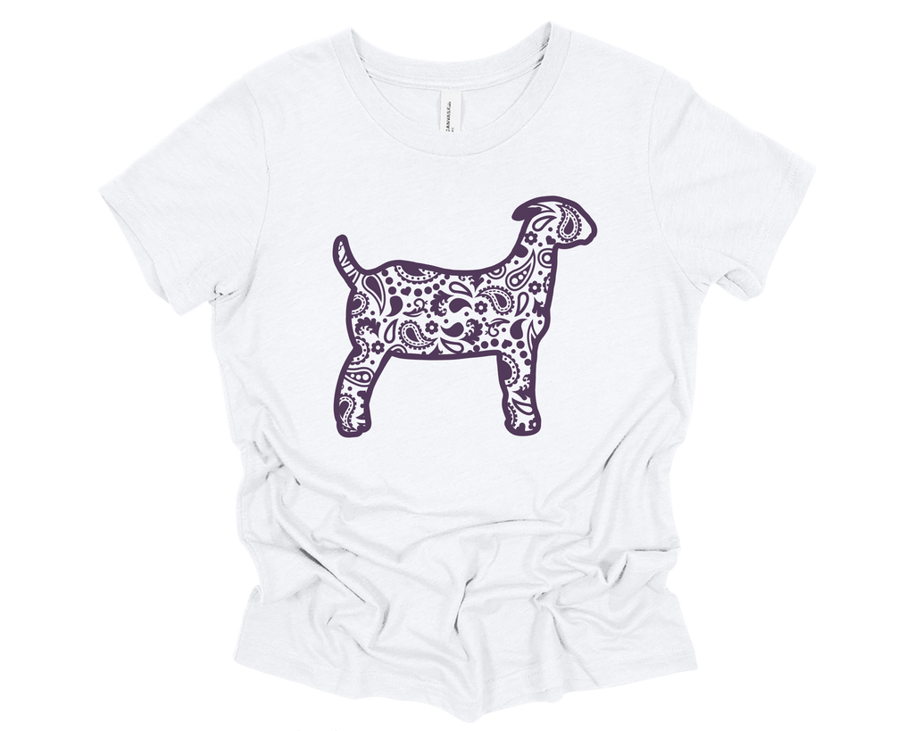 Bandana Goat Youth T-Shirt Purple